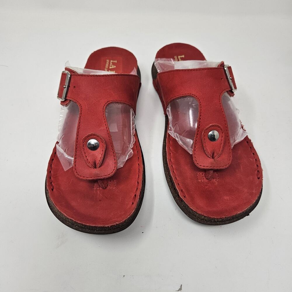 La Plume Womens Shoes Sandals Sz 38 Thongs Leather Red SA